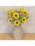 Floralsilk artificial sunflower spray yellow 92cm, imported from the UK