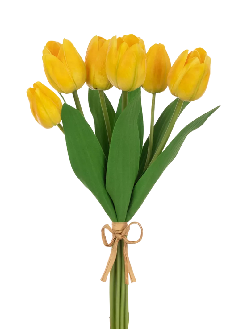 Floralsilk artificial tulip bunch yellow 34cm, imported from the UK