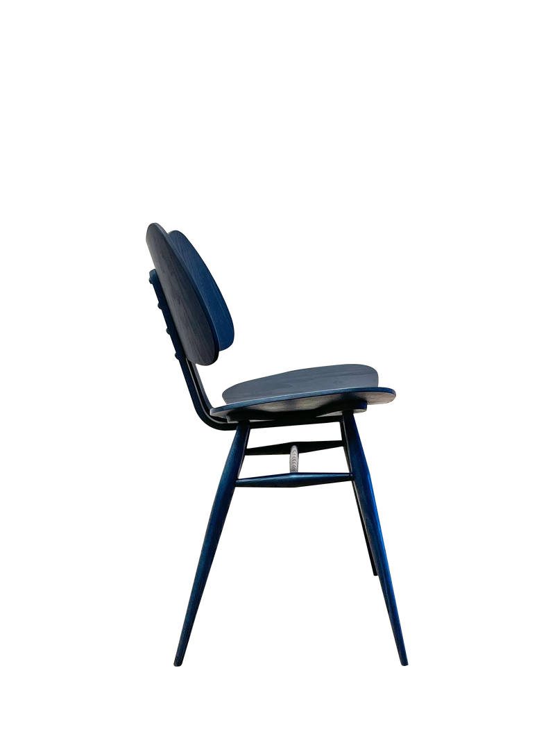 ercol Butterfly dining chair Ink Blue ash wood, UK version