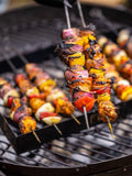 Kadai steel BBQ skewers and rack set 8 piece, imported from the UK