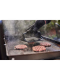 Weber cast iron BBQ griddle press, imported from the UK