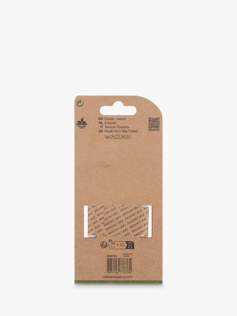 Milward non-roll woven elastic white 50mm x 2m (British brand)