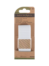 John Lewis Milward Woven Non-Roll Elastic, White, 31mm x 1m- Buy online at McGrocer