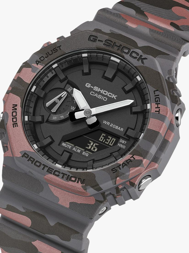 Casio G-SHOCK 2100 camo digital analogue watch, UK version