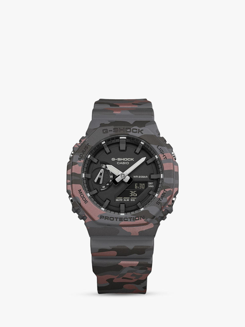 Casio G-SHOCK 2100 camo digital analogue watch, UK version