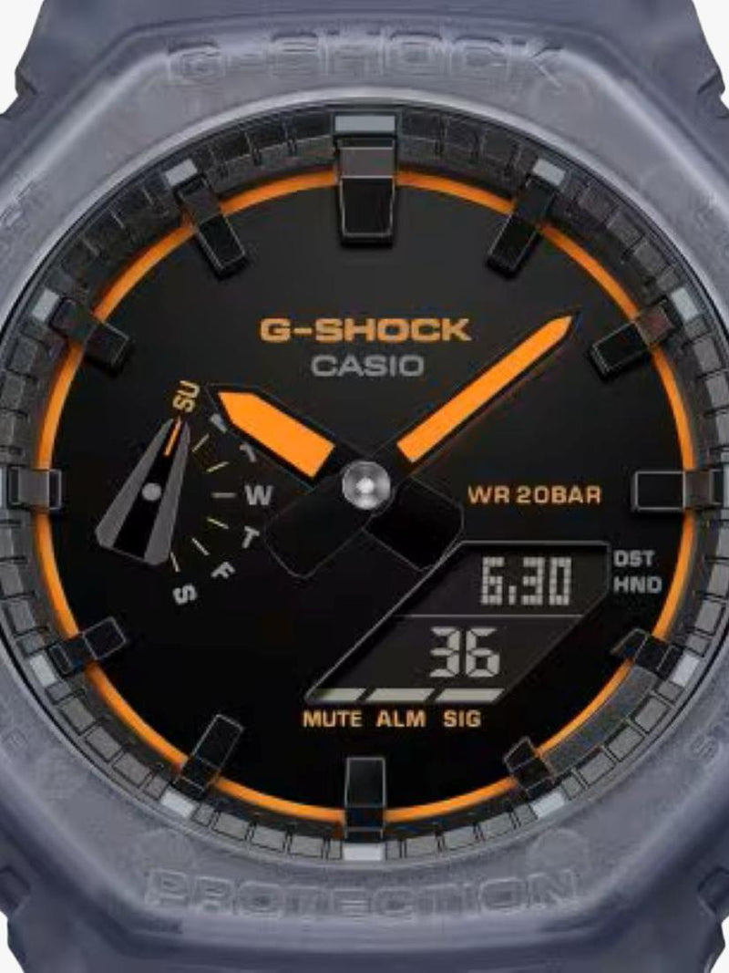 Casio G-SHOCK Smoked Lights 2100 blue watch, imported from the UK