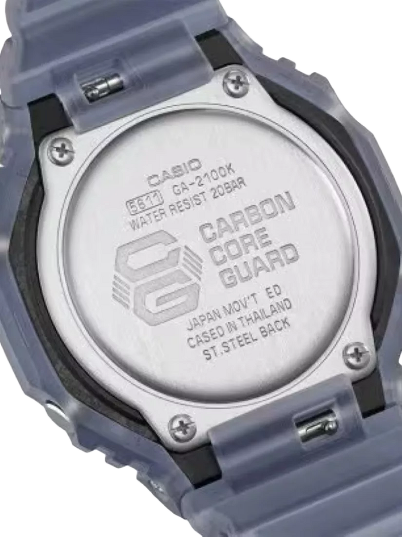 Casio G-SHOCK Smoked Lights 2100 blue watch, imported from the UK