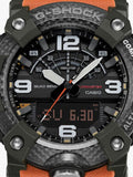 Casio G-Shock Mudmaster men's watch with orange strap, imported from the UK