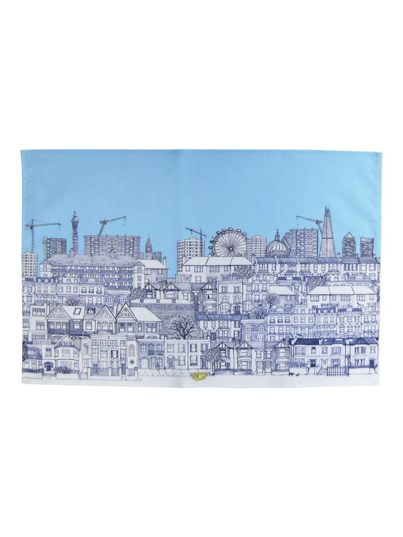 Glorious Mud London Houses tea towel - British product