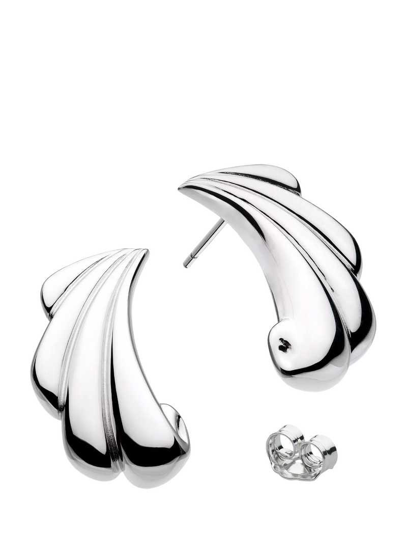 Kit Heath Shell Echo Grande earrings, silver (British brand)