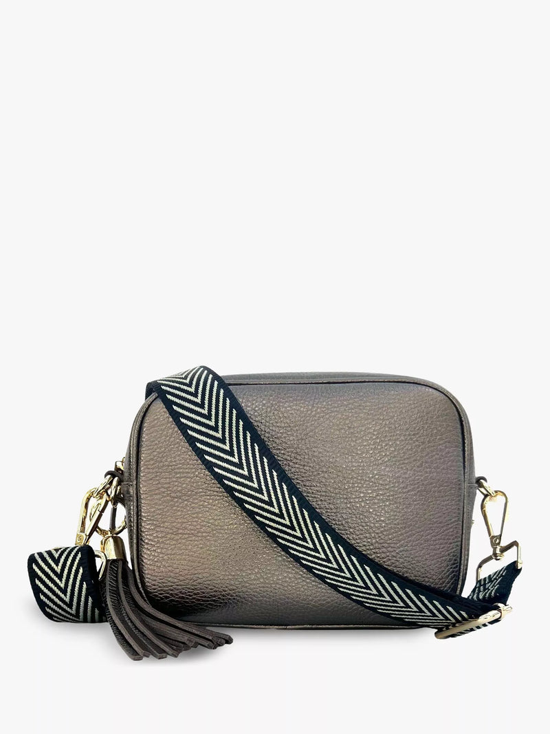 Apatchy London Leather Crossbody Bag Latte