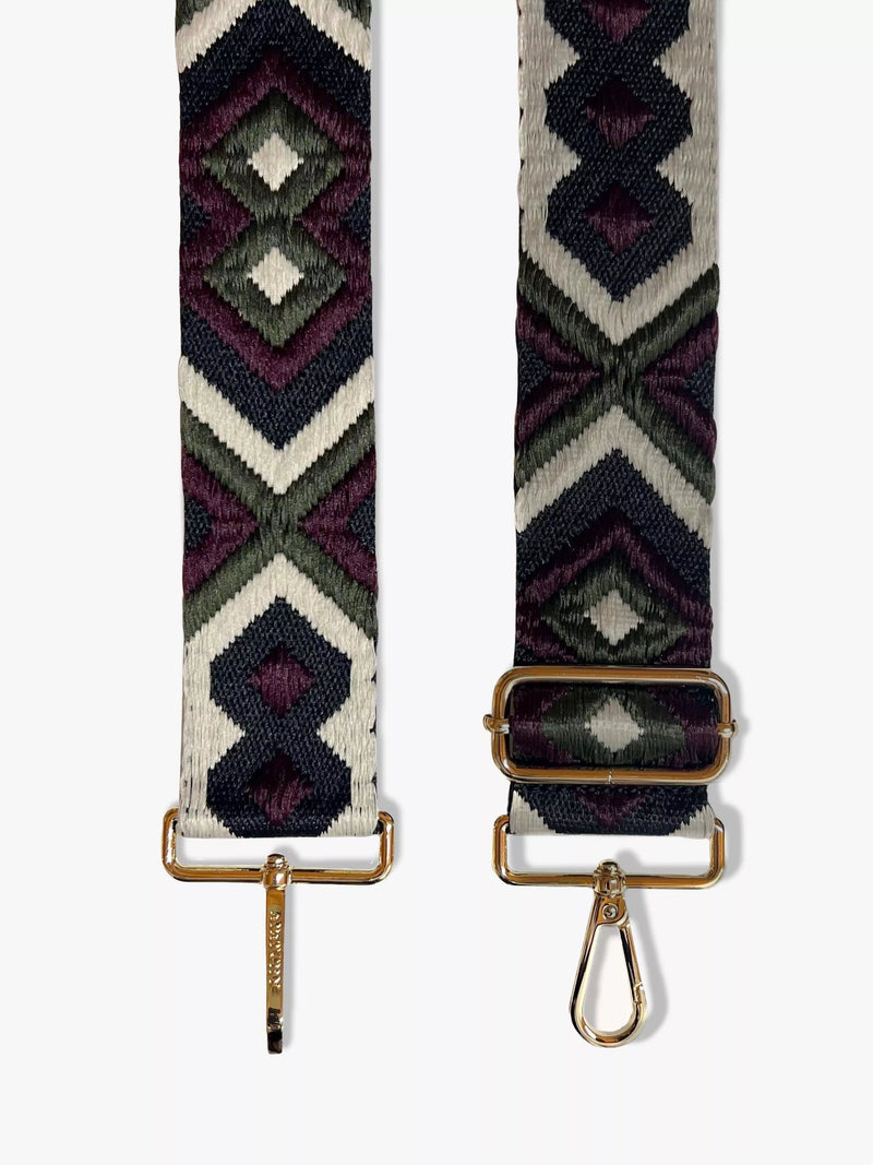 Apatchy London woven crossbody bag strap with print - British brand