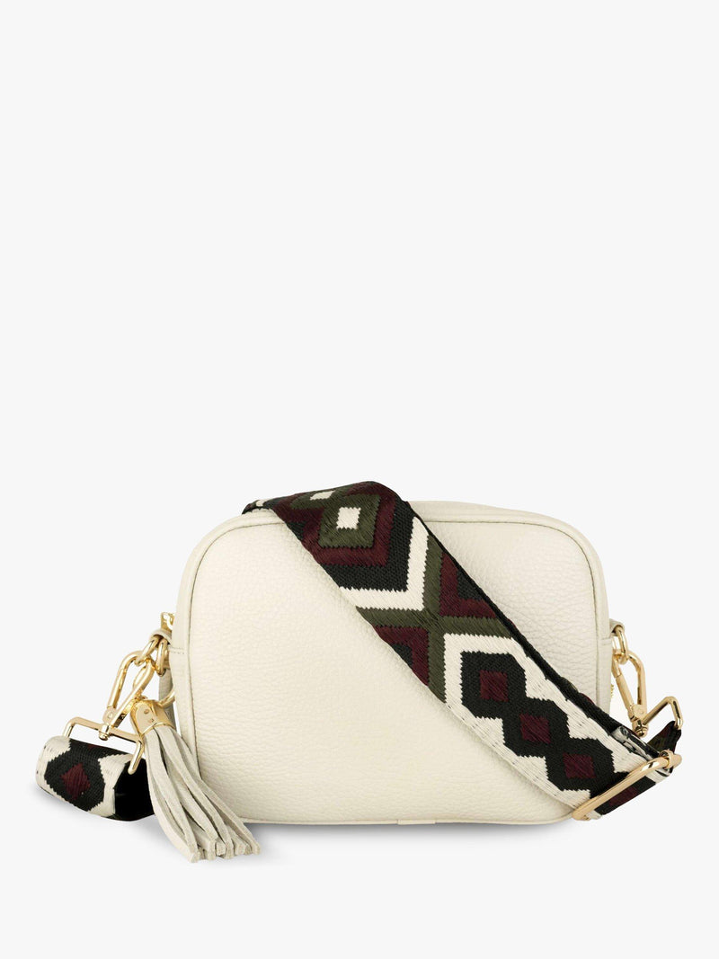 Apatchy London woven crossbody bag strap with print - British brand