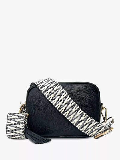 John Lewis Apatchy London Leather Crossbody Bag Black- Buy online at McGrocer