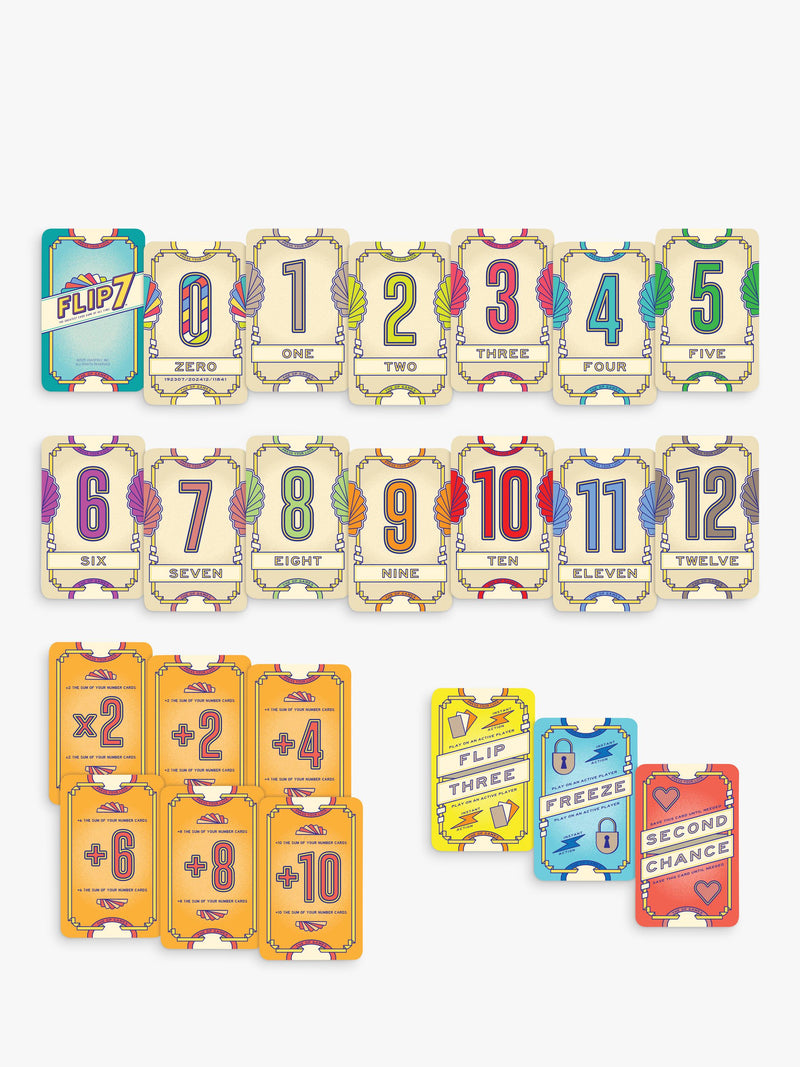 Asmodee Flip 7 card game for 3 players - British product