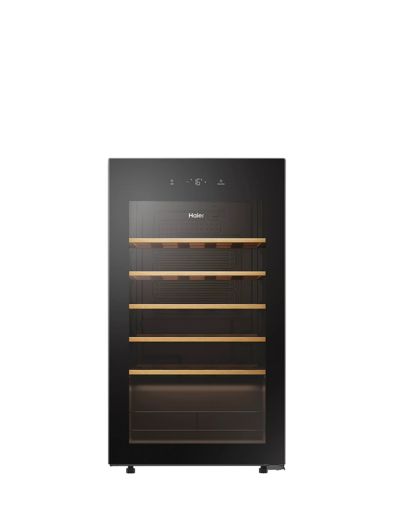 Haier freestanding wine cooler 34-bottle black - British product