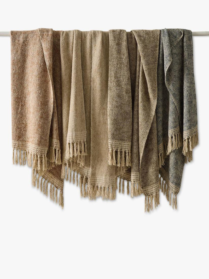 West Elm two-tone chunky linen throw - British product