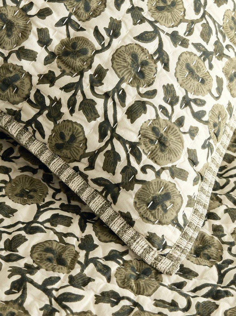 West Elm Laney floral quilted pillowsham - British product