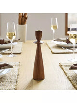John Lewis West Elm Tira Tapered Ash Wood Candle Holder- Buy online at McGrocer