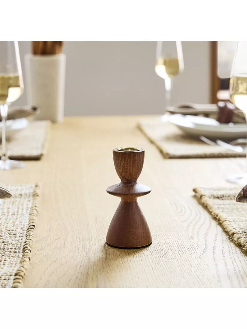 West Elm Tira Tapered Ash Wood Candle Holder