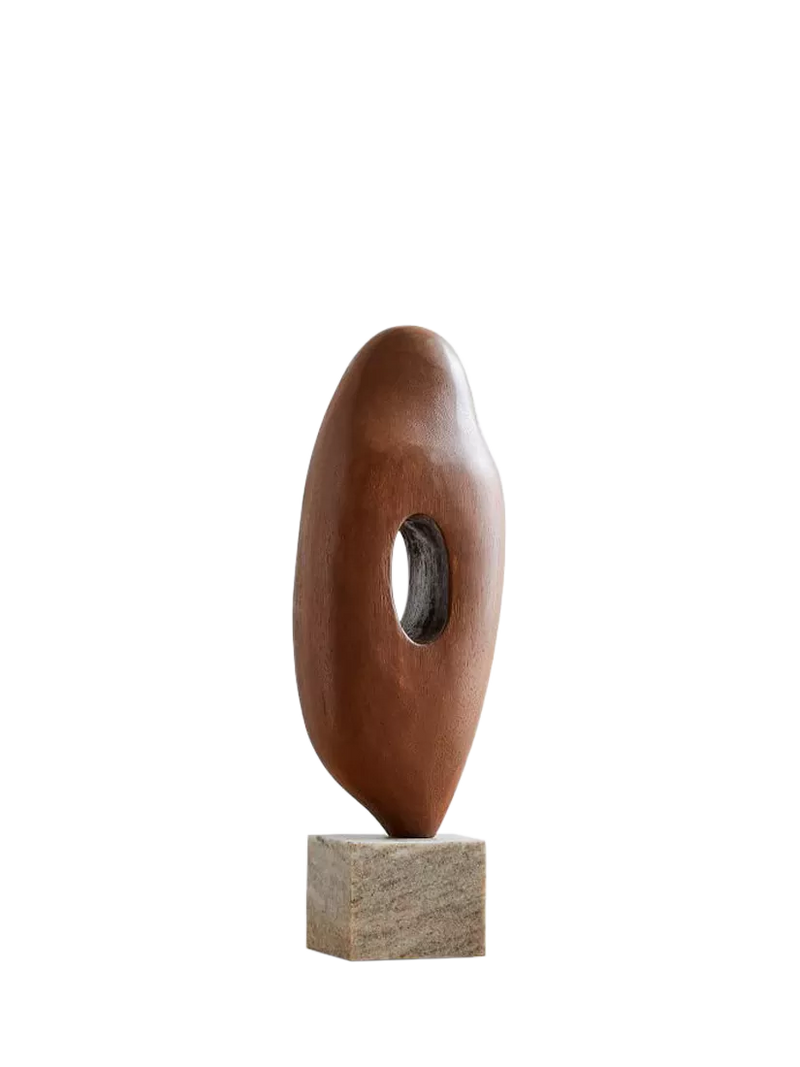 West Elm sculptural ornament in walnut - British product