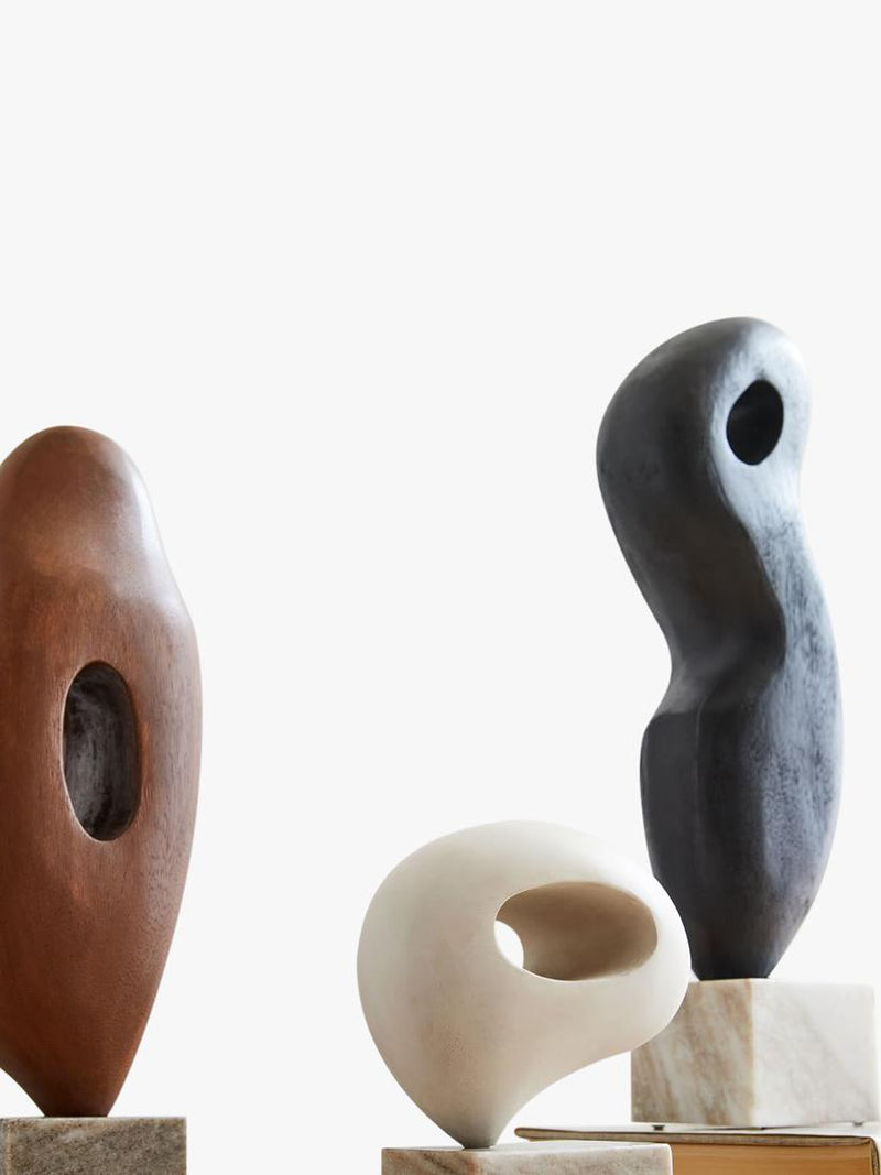West Elm sculptural ornament in walnut - British product