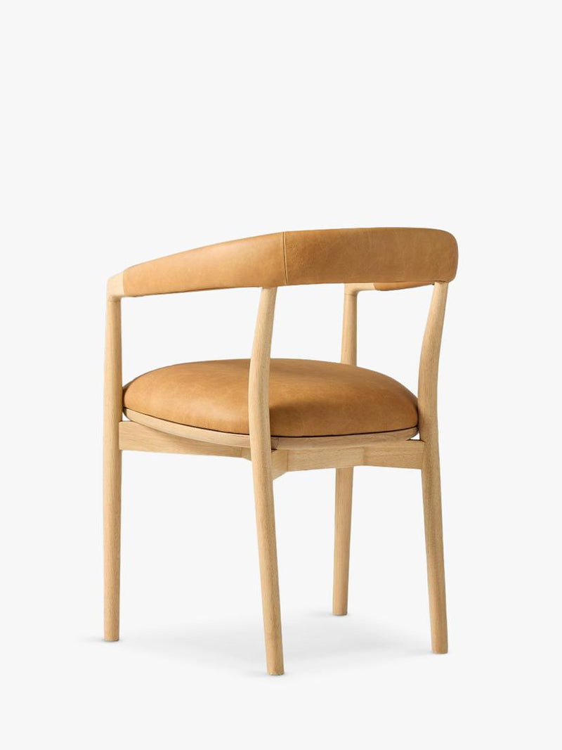 West Elm Irvine leather dining chair in Sesame, UK version