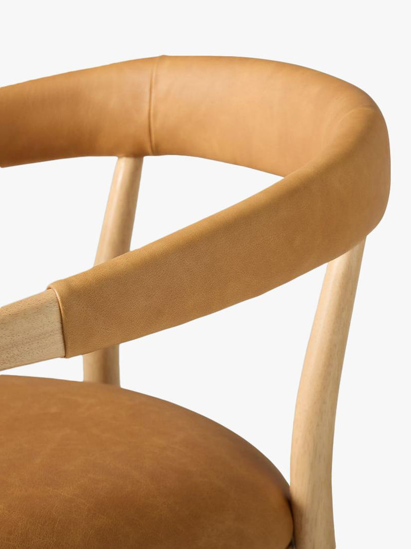 West Elm Irvine leather dining chair in Sesame, UK version