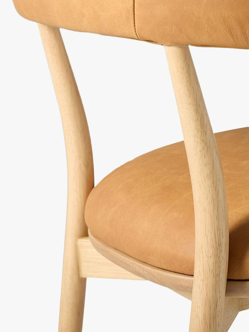 West Elm Irvine leather dining chair in Sesame, UK version