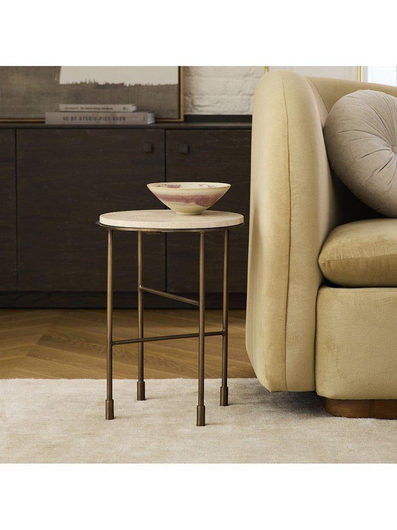West Elm Fay side table warm brass, imported from the UK