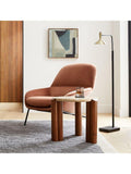 West Elm travertine side table Cool Walnut, imported from the UK