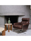 West Elm travertine side table Cool Walnut, imported from the UK