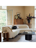 West Elm travertine side table Cool Walnut, imported from the UK
