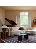 West Elm travertine side table Cool Walnut, imported from the UK