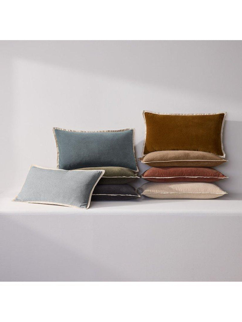 West Elm velvet cushion cover Sand, imported from the UK