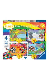 John Lewis Elmer Ravensburger 4 in a Box Jigsaw Puzzle- Buy online at McGrocer