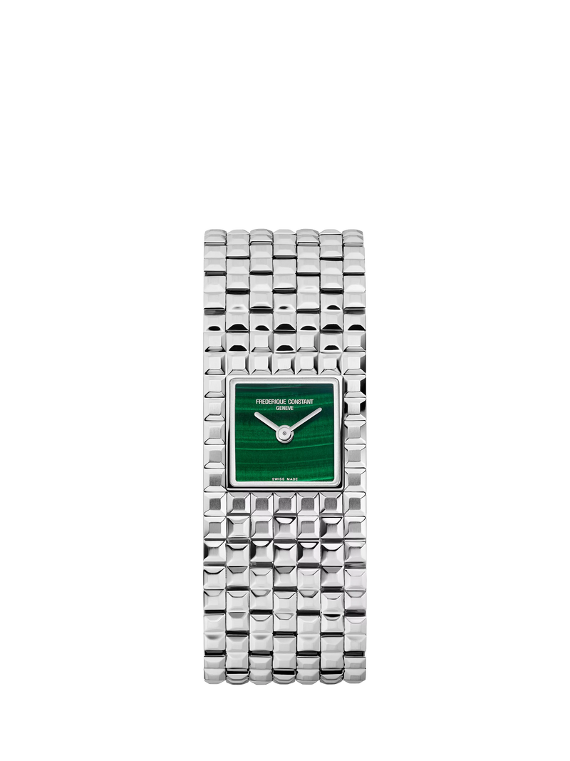 Frederique Constant women's square watch green malachite dial, imported from the UK