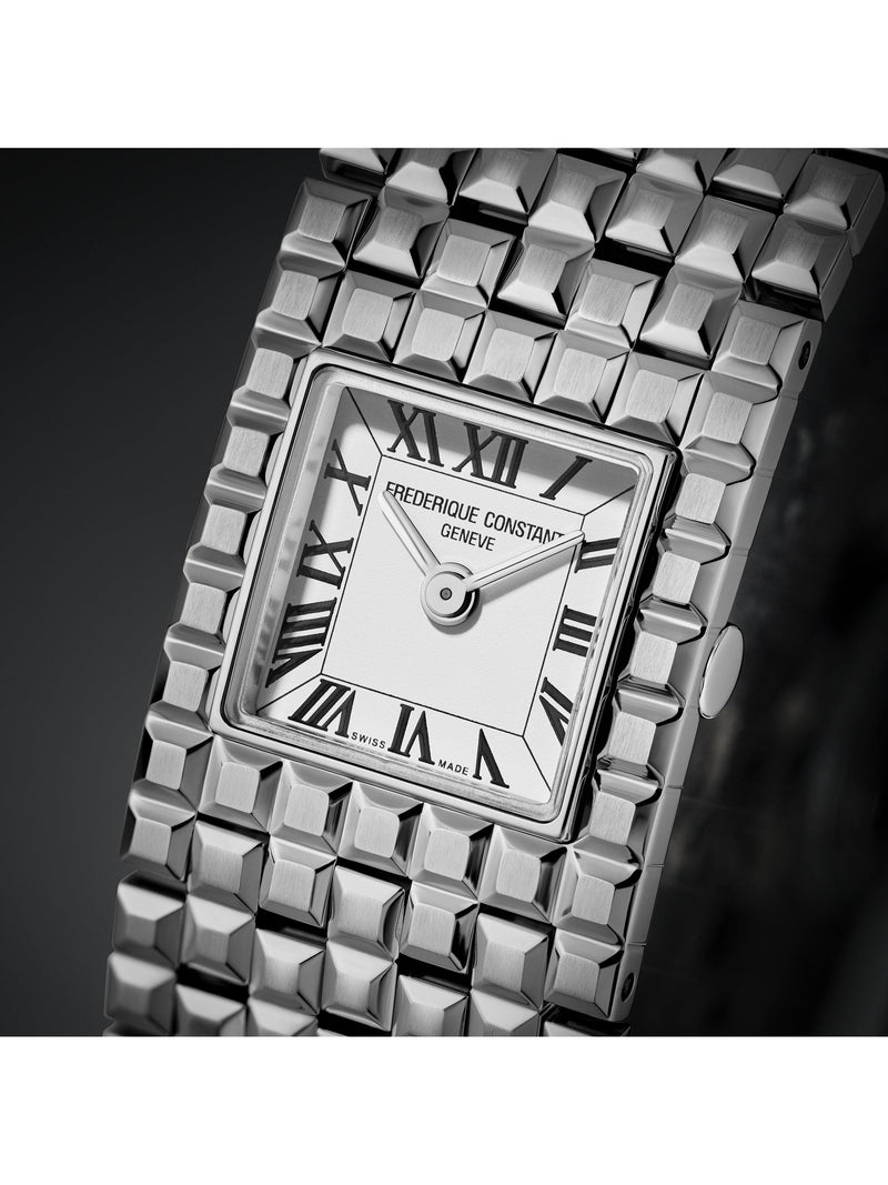 Frederique Constant Classics Manchette women's square watch silver bracelet - British product