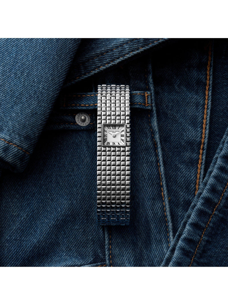 Frederique Constant Classics Manchette women's square watch silver bracelet - British product