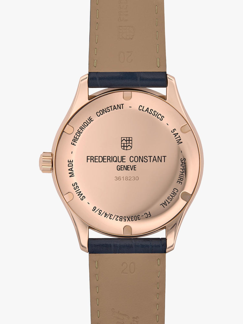 Frederique Constant watch blue dial leather strap, imported from the UK