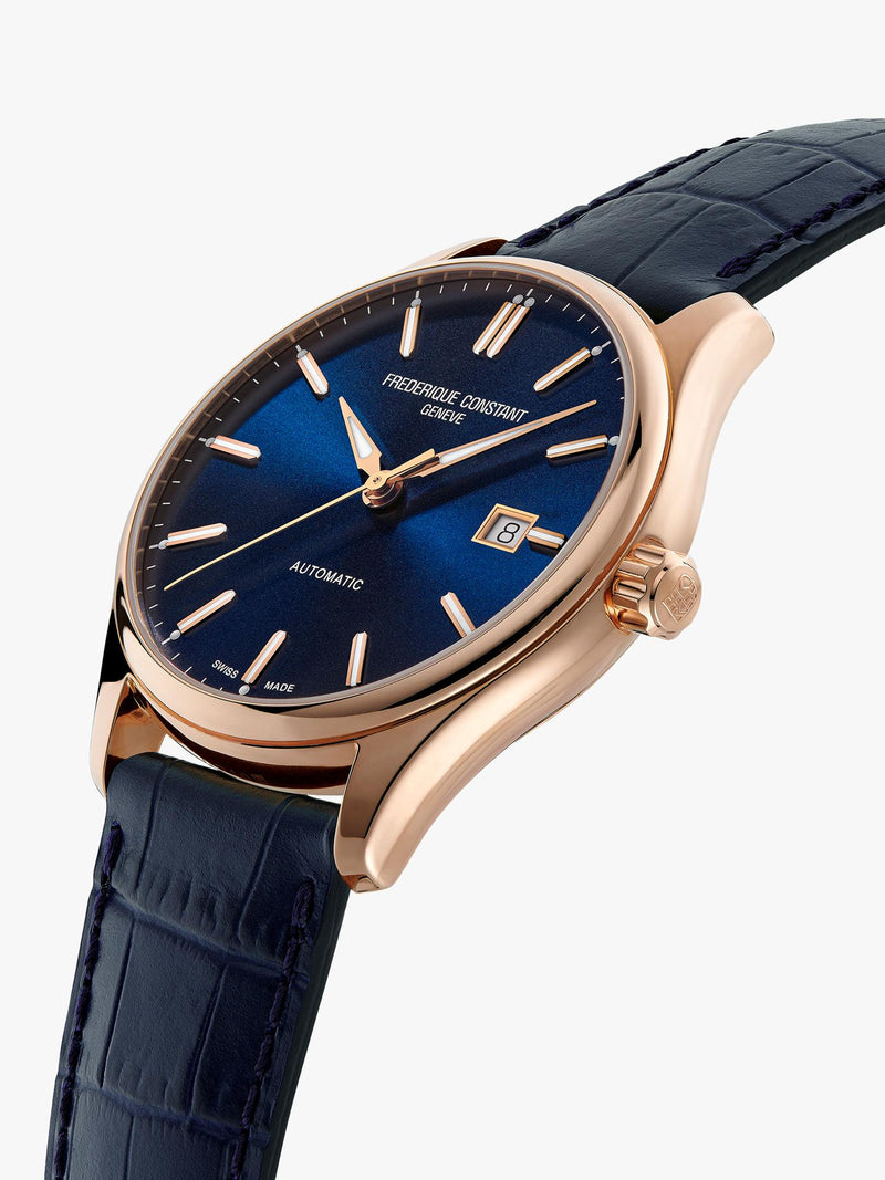 Frederique Constant watch blue dial leather strap, imported from the UK