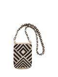 The Small Home Wayuu geometric crossbody bag black white, imported from the UK