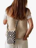 The Small Home Wayuu geometric crossbody bag black white, imported from the UK