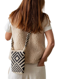 The Small Home Wayuu geometric crossbody bag black white, imported from the UK