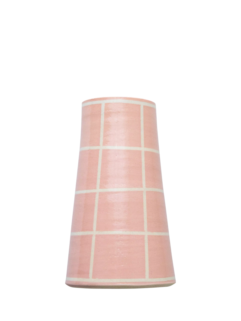 The Small Home check vase multi H17cm (British brand)