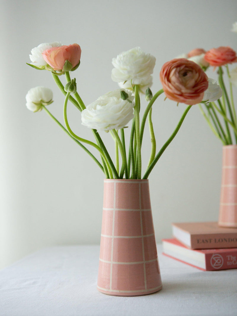 The Small Home check vase multi H17cm (British brand)