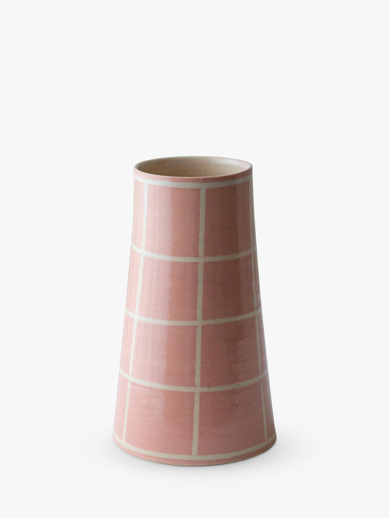 The Small Home check vase multi H17cm (British brand)
