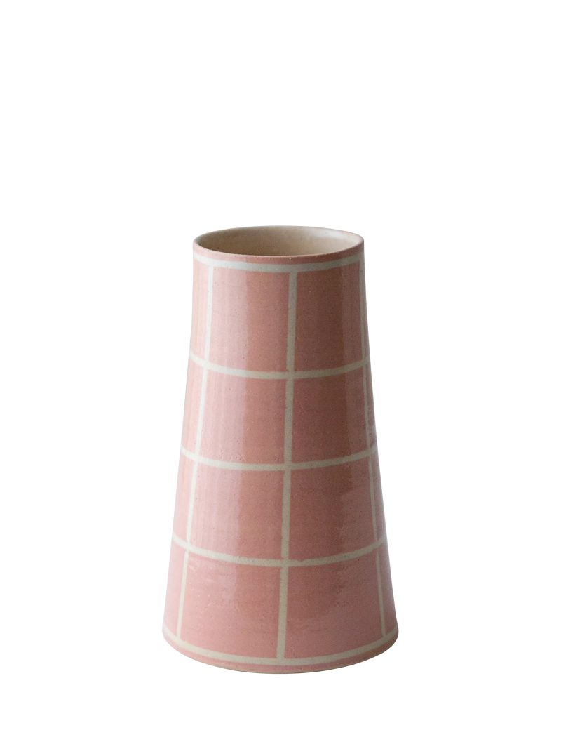 The Small Home check vase multi H17cm (British brand)