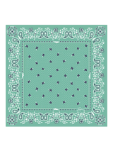 John Lewis Longchamp Silk Paisley and Clover Bandana Scarf Mint 50cm Square- Buy online at McGrocer