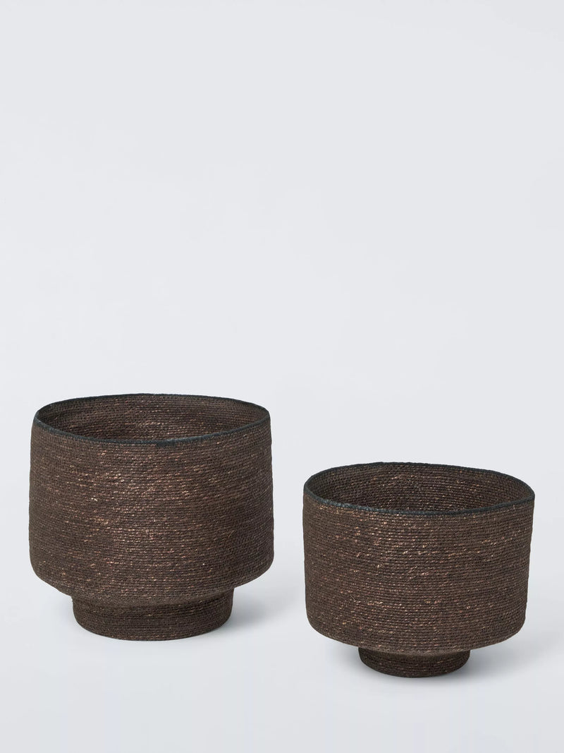 John Lewis seagrass pedestal baskets set of 2 cocoa - British product